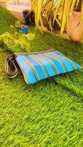 Bolsas DE ASEO cosméticas con cremallera reutilizables ecológicas recicladas de nailon, bolsa de mano de playa de viaje a rayas personalizada, etiqueta con logotipo - Product Image 3