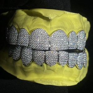 925 argent Sterling luxe brillant coupe VVS Moissanite diamant personnalisé Grillz dents or Fine Piercing bijoux pour hommes fête - Product Image 3