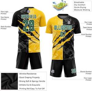 ชุดฟุตบอล เสื้อฟุตบอลแบบกำหนดเอง ชุดกีฬาโพลีเอสเตอร์แห้งเร็ว ชุดกีฬาฟุตบอลชาย ชุดยูนิฟอร์ม - Product Image 3