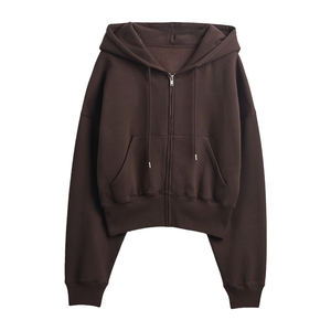 Sweat-shirt à capuche zippé intégral en coton 100% teint en fil, motif uni personnalisé, polaire doux, décontracté, pour tous les jours, fournisseur OEM, marque privée - Product Image 1