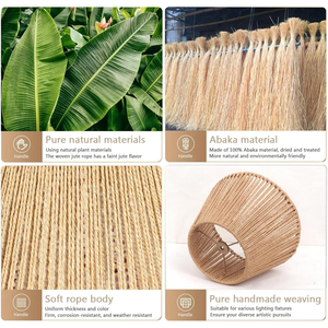 Pantalla de lámpara pequeña hecha a mano Tienphong, pantalla de lámpara de algas marinas para lámpara de mesa y luz de pie, marrón claro de 5,5x9,5x6,7 pulgadas - Product Image 5