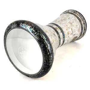 Gawharet El Fan - Darbuka de Perlas Blancas Puras de 22 cm - Doumbek Egipcio Hecho a Mano - Product Image 3