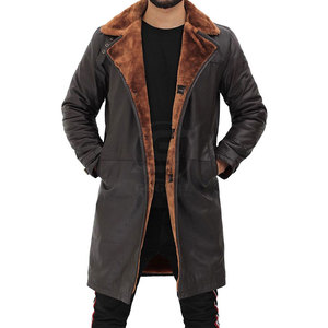 Vêtements pour hommes les plus vendus Manteau long en cuir de mouton Design unique Léger Respirant Manteau long en cuir de mouton pour hommes - Product Image 4