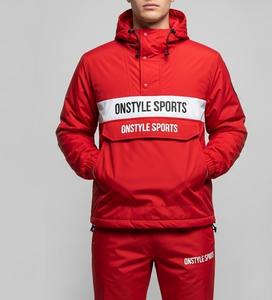 ชุดวอร์มไนลอนสำหรับผู้ชายชุดเสื้อแจ็กเก็ตสีต่อกันสองชิ้นแบบเย็บติดซิปทำจากโพลีเอสเตอร์ - Product Image 1