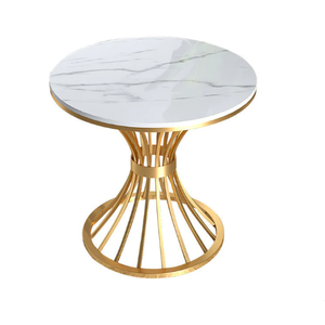 Decoración para sala de estar, muebles elegantes, mesa de centro de Metal superior de mármol para el hogar, Hotel, restaurante, cafetería, ahorro de espacio - Product Image 1