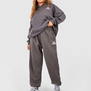 ชุดเซ็ทลำลองผู้หญิงไซส์ใหญ่ 2 ชิ้น เสื้อฮู้ดและกางเกงขายาว ผ้าระบายอากาศ รุ่นขายดี เหมาะสำหรับฤดูหนาว - Product Image 1