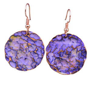 Nouveau-Mexique 14 février Chunky Gold martelé or patine boucles d'oreilles or 1920s hiver saison bijoux fantaisie pour les filles - Product Image 1