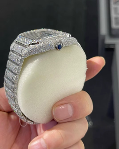 Reloj de Lujo Vintage con Movimiento de Cuarzo Analógico, Diamantes Moissanite, Correa de Acero Inoxidable, Edición Limitada, Estilo Moderno - Product Image 3