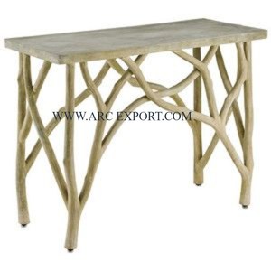 Table console de salon en métal plaqué or antique pour hôtels et restaurants Table console de meubles décoratifs indiens - Product Image 3