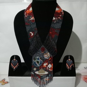 Beautiful Solar System Patterned <b>Long</b> Seeds Beaded <b>Necklaces</b> Handmade <b>Necklaces</b> for Women and Girls Wear in Wedding's - Product Image 4