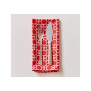 Grand et petit rouge à pois brodé hôtel 100% coton 48x48cm nappe serviette pour banquet et fête de mariage décors d'événement - Product Image 1