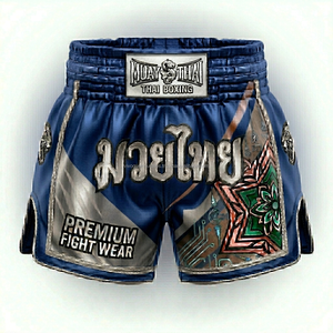 Custom Muay Thai Shorts OEM Sublimation Full Dye Satin <b>Polyester</b> MMA Kickboxing Gym Apparel Wholesale Supplier - Product Image 6