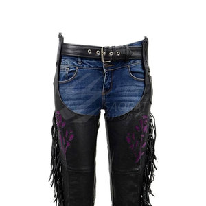 Chaps en cuir pour femmes de haute qualité avec taille moyenne Style avant plat pour l'hiver quantité minimale de commande bas prix raisonnable Service OEM du Pakistan - Product Image 3