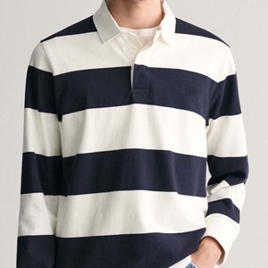 2025 mejor calidad hombres Rugby para Polos negro gris manga larga Jersey blanco rayas cuello estampado lienzo superventas Jersey - Product Image 3