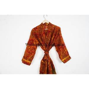 New Arrival <b>Plus</b> <b>Size</b> Summer Floral Printed Satin Silk Robe Nightgown Women <b>Sexy</b> Night <b>Dress</b> Kimono Sleepwear Beach Wear - Product Image 2
