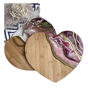 Tabla de cortar de mármol de madera de mango y resina para Decoración de mesa de diseñador de alta calificación, tabla de cortar de canicas con estilo a granel - Product Image 1