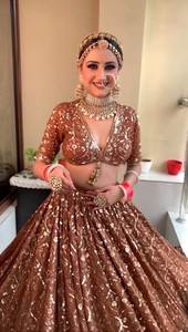 DESIGNER BRIDAL WEAR HEAVY GEORGETTE CHINE SEQUUNCE TRABAJO LEHENGAS CON HEAVY DUPATTA - Product Image 4