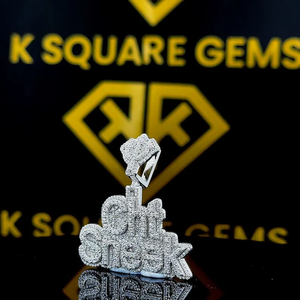 Personalizado VVS Moissanite Colgante Plata Hip Hop Estilo Carta Colgante para Niños - Product Image 4