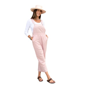 Fashionable <b>Pink</b> Ladies Bib Overalls Reinforced Double-<b>Stitching</b> Safety Workwear Stylish & Durable Coverall - Product Image 1