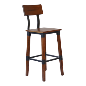 Sedie da pranzo in legno di faggio e metallo con schienale alto in stile industriale - Product Image 3