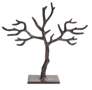 Soporte de joyería de metal de Venta caliente Diseño de árbol con bandeja de metal Estante de joyería colgante y decorativo multiusos. - Product Image 3