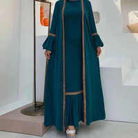 Robe longue kaftan arabe élégante et décontractée à rayures imprimées numériquement, sans couture, à manches longues, en mousseline, abaya faite à la main pour adultes, vente en gros Inde