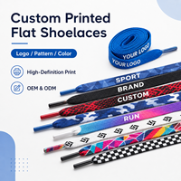 Lacets plats personnalisés imprimés en gros, logo par sublimation, lacets de chaussures en polyester, usine OEM Mingjia