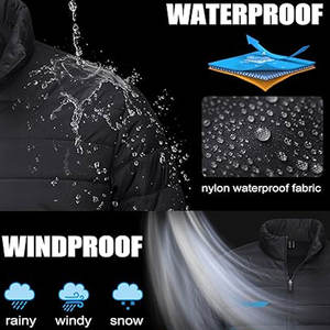 Chaqueta Acolchada Personalizable para Hombre, Ligera, Cortavientos, Tejido Impermeable, Cuello Alto, Cremallera Completa, Elástica - Product Image 3