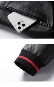 ANSZKTN Nouveau col montant d'automne et d'hiver pour hommes Moto Outillage Tendance Mode Vestes en cuir PU pour hommes - Product Image 6