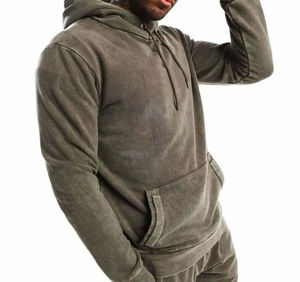 Vêtements décontractés à prix de gros Pullover survêtements délavés à l'acide pour hommes vêtements de mode couleur unie survêtements délavés à l'acide pour hommes - Product Image 2