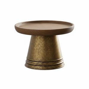 Exhibidor de Tres Niveles con Diseño Único, Recubrimiento de Polvo Blanco, Metal y Madera de Mango, Bandeja para Pasteles, Postres y Frutas para Uso Doméstico - Product Image 3