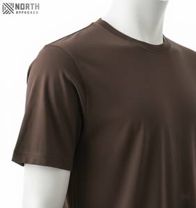 Camiseta Moderna de Color Sólido con Cuello Redondo para Hombre, Manga Corta, Verano, Informal, Combinable con Todo, Talla Grande, Tejido de Punto Estampado - Product Image 6