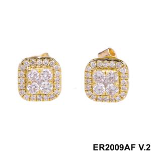 14K Gold <b>Halo</b> Stud <b>Earrings</b> with 0.59 CTW Diamonds Engagement Anniversary Gift for Women Diamond <b>Earrings</b> - Product Image 3