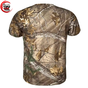 Vente en gros de t-shirts tactiques camouflage à manches courtes pour hommes pour la chasse à l'arbre véritable chemise camouflage - Product Image 4