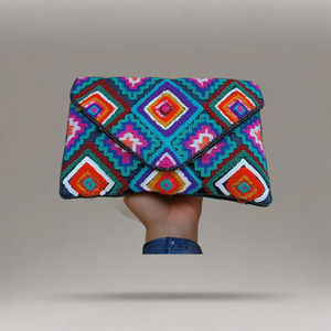 Perles de verre multicolores à la mode brodées soirée nuptiale pochette messager artisanal et sacs à main par le meilleur fournisseur - Product Image 1