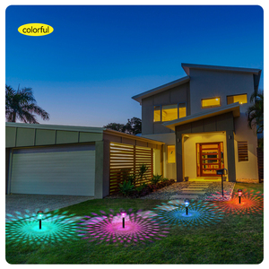 RGB impermeable LED Solar jardín estaca luz al aire libre paisaje césped camino decoración Premium luces solares - Product Image 5