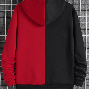 เสื้อฮู้ดซิปผู้ชายแบบทูโทน ทรงปกติ แขนยาว สไตล์ลำลอง สตรีทแวร์ - Product Image 2