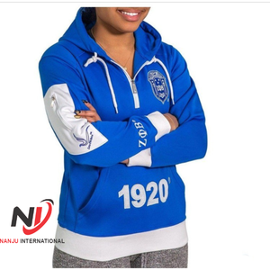 Vente chaude femmes sororité Devine neuf Chenille broderie Zeta Phi Beta pull à manches longues poche latérale Style sweats à capuche - Product Image 3