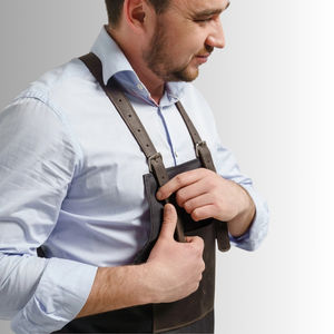 Top Quality Unisex BBQ <b>Chef</b> Cooking <b>personalised</b> <b>Apron</b> Genuine Leather Canvas <b>Apron</b> For Men - Product Image 6