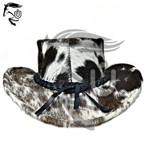 Sombrero de Vaquero de Cuero Vacuno Hecho a Mano, Ajustable, Estilo Occidental, con Pelo, Calidad Premium para Fiestas, Deportes, Viajes, Casual, Unisex - Product Image 2