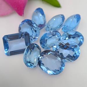 Mehrajudin Gems AA-41 Lot de boucles d'oreilles en topaze bleue 100% naturelle, taille ovale, mélange de facettes, 5-8 carats, cirées/huileées, haute qualité, certifiées par un tiers - Product Image 1
