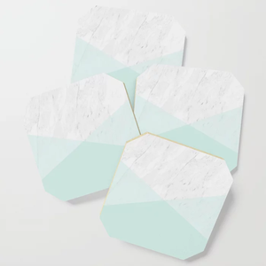 Style coréen naturel véritable faveur de mariage en bois d'acacia avec émail imprimé tasse carrée sous-verre à bière 4 pièces ensemble - Product Image 3