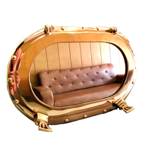 Porthole พอร์ตกระจกทองเหลืองเคลือบเงาทรงรีโบราณ,เรือสำเภาแบบแขวนผนังสำหรับตกแต่งบ้าน - Product Image 1
