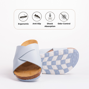 Vegan Odor Control Non Slip Arch Support Cross Strap Cork Sole Beach Slippers Eva <b>Slides</b> Slippers Lg17 - Product Image 5