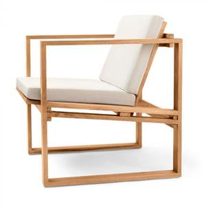 Chaise longue Bella Design moderne en bois de teck avec coussins imperméables Finition naturelle pour intérieur et extérieur - Product Image 1