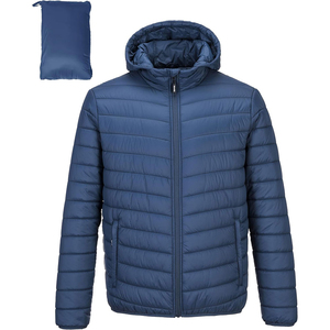Doudoune pour homme grande taille élégante et confortable avec col montant et capuche pour l'hiver froid - Product Image 1