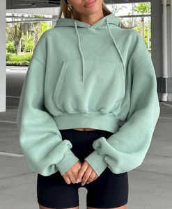 เสื้อกันหนาวมีฮู้ดด้านหน้าขนแกะเป็นมิตรต่อสิ่งแวดล้อม, เสื้อมีฮู้ดแฟชั่นสตรีทสวมใส่สบาย - Product Image 4