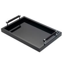 ถาดกลมหรูหราสีดำหรูหราถาดรองเงินส่องแสง - Product Image 2