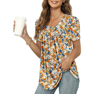 Blusas de mujer hechas a medida Tallas grandes Nueva blusa de ocio Pluma suelta con algodón/Poliéster Moda blusas de manga larga - Product Image 1