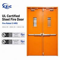 Porte coupe-feu en acier homologuée UL pour les États-Unis et le Canada, résistance au feu 1/2/3H, acier galvanisé, double porte, revêtement en poudre, pour maison et garage